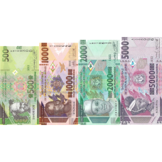(325) ** PNew (PN52b,48d,48Ab,49d) Guinea - 500,1000,2000,5000 Francs Year 2022